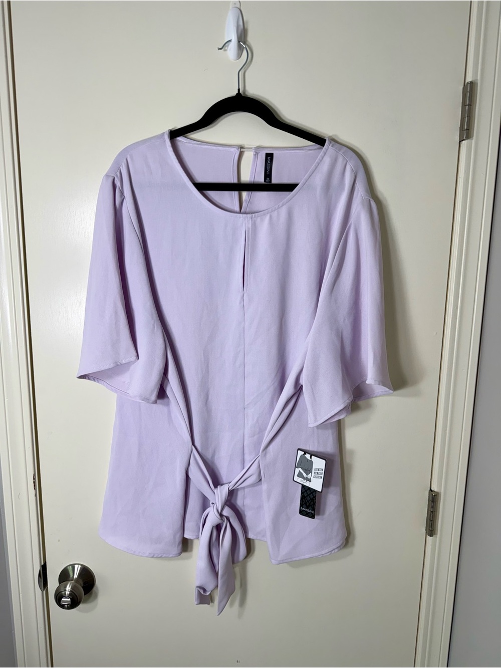 NWT Light Purple Tie-Front Blouse Plus Size 3X